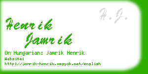 henrik jamrik business card